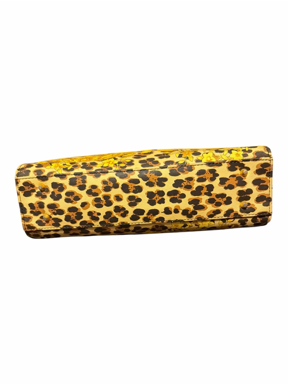 RARE Vintage Gianni Versace Barocco Leopard Canvas Top Handle Bag Medallion - Picture 5 of 7